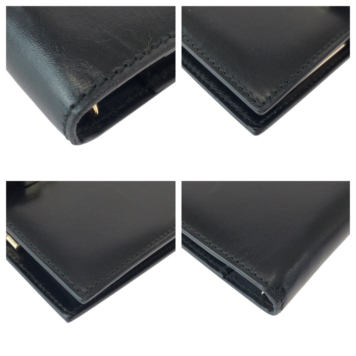 22190
GUCCI Black Silver Hardware Leather 031 0416 1066 Agenda Cover Men's ABP7