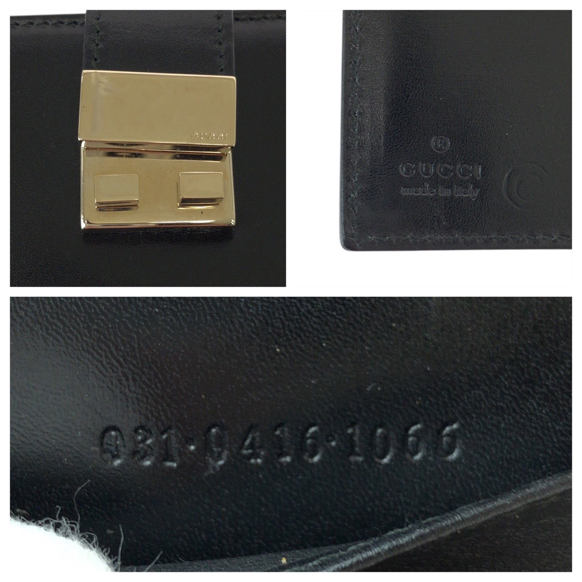 22190
GUCCI Black Silver Hardware Leather 031 0416 1066 Agenda Cover Men's ABP7