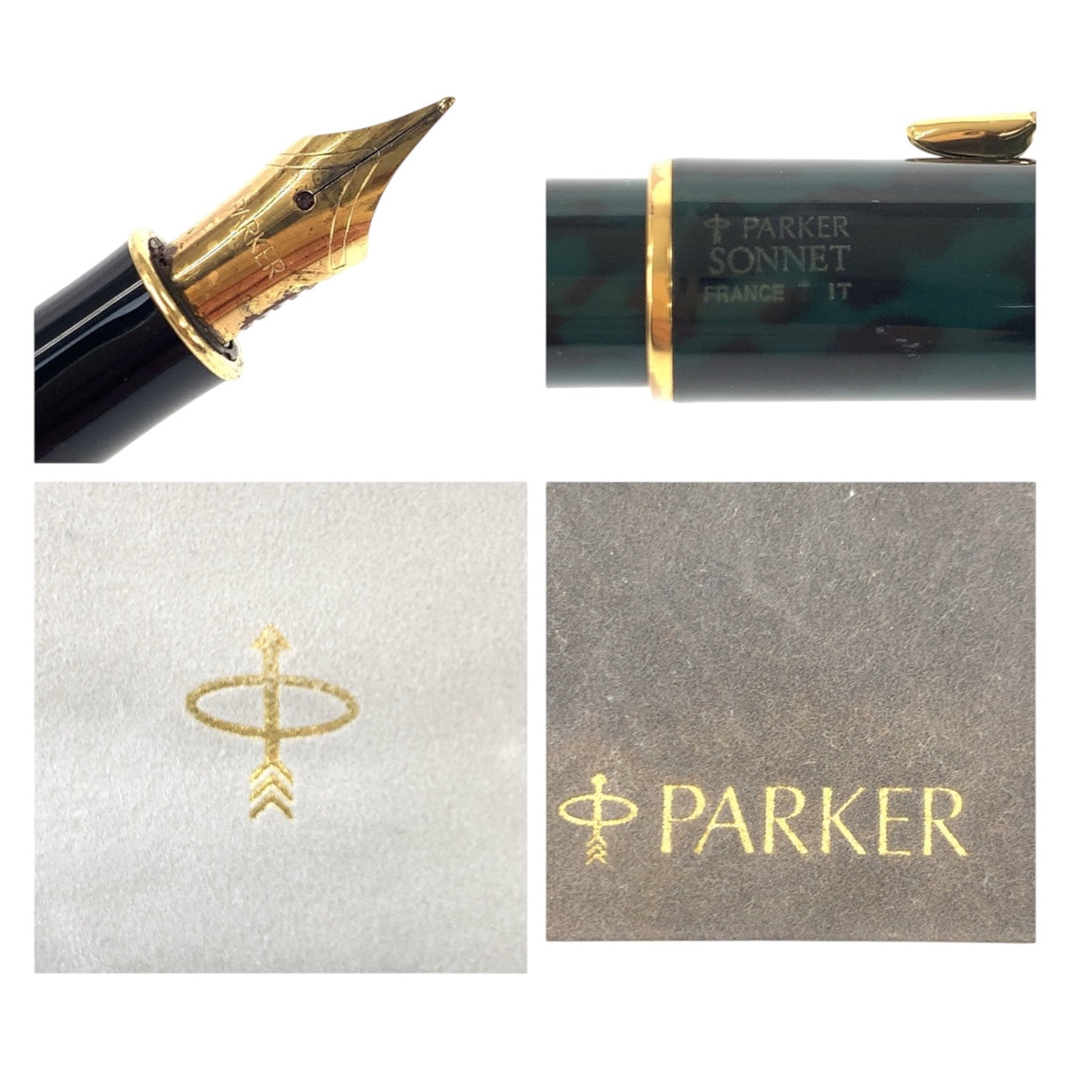 22191
PARKER パーカー ソネット グリーン ゴールド金具 メッキ / 真鍮 万年筆 男女兼用 メンズ A4