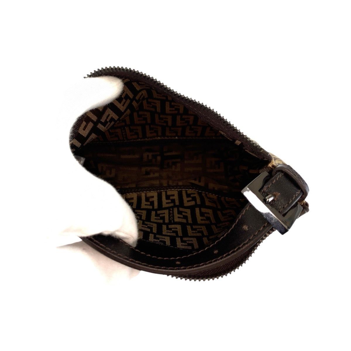 22192
FENDI フェンディ ズッキーノ ベージュ ブラウン シルバー金具 キャンバス / レザー 22288N0001019 ハンドバッグ レディース ABP35