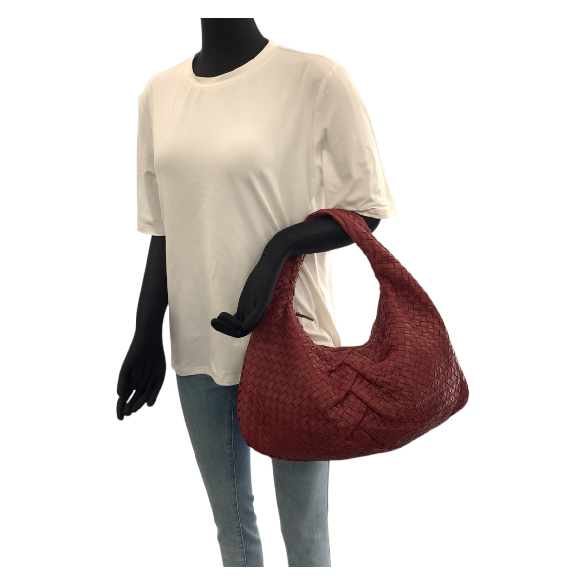 22194
BOTTEGAVENETA ボッテガヴェネタ イントレチャート ホーボー ワインレッド ボルドー ゴールド金具 レザー 115653 ショルダーバッグ ハンドバッグ レディース ABP