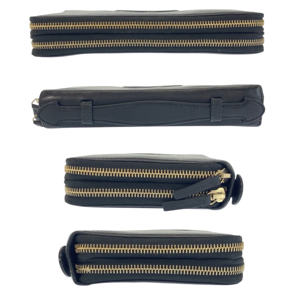 22195
GUCCI グッチ ソーホー ブラック 黒 ゴールド金具 レザー 306118 長財布 オーガナイザー トラベルドキュメントケース メンズ AB