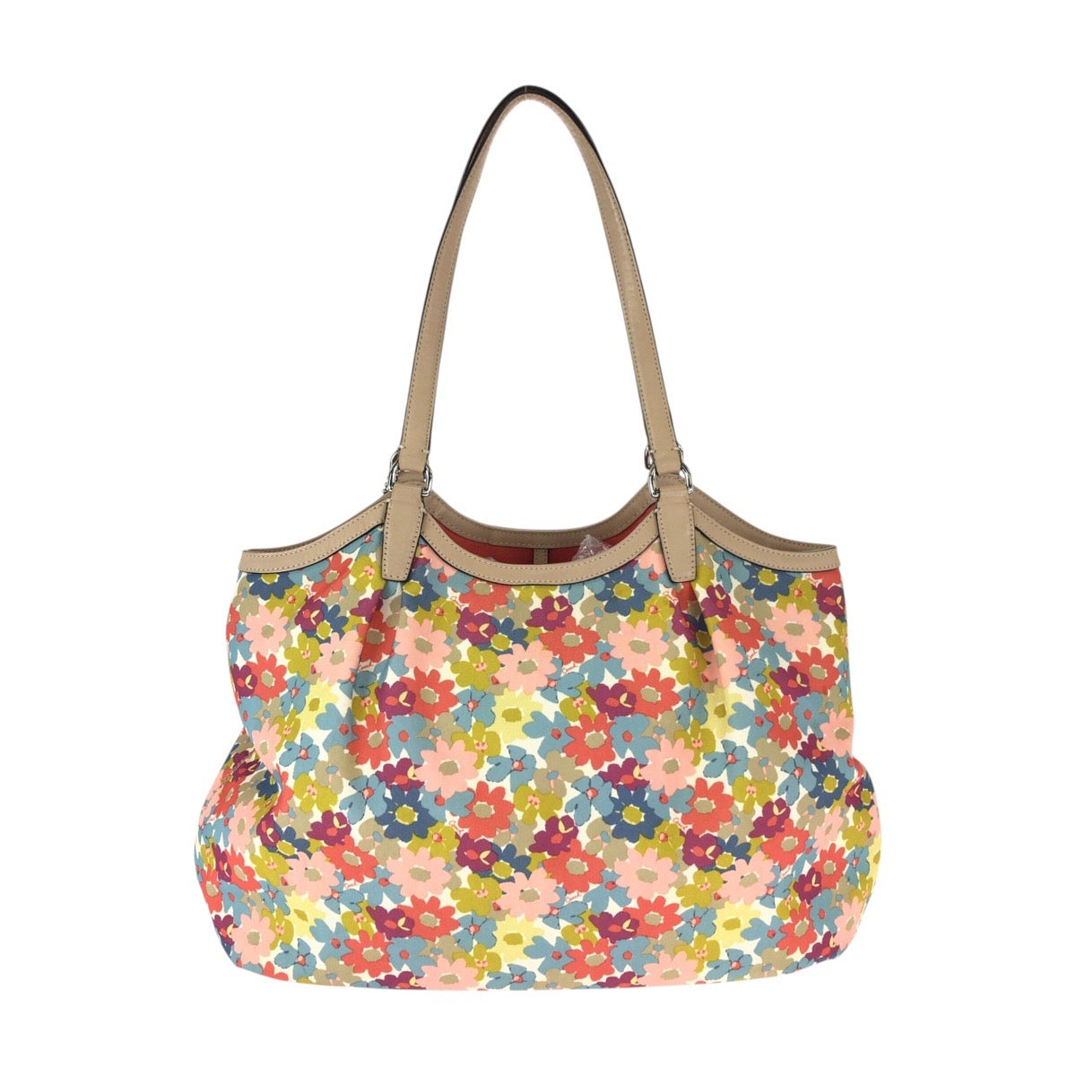 22197
COACH コーチ 花柄 ベージュ ブラウン マルチカラー ナイロン / レザー M1373-F28931 ハンドバッグ トートバッグ レディース ABP7