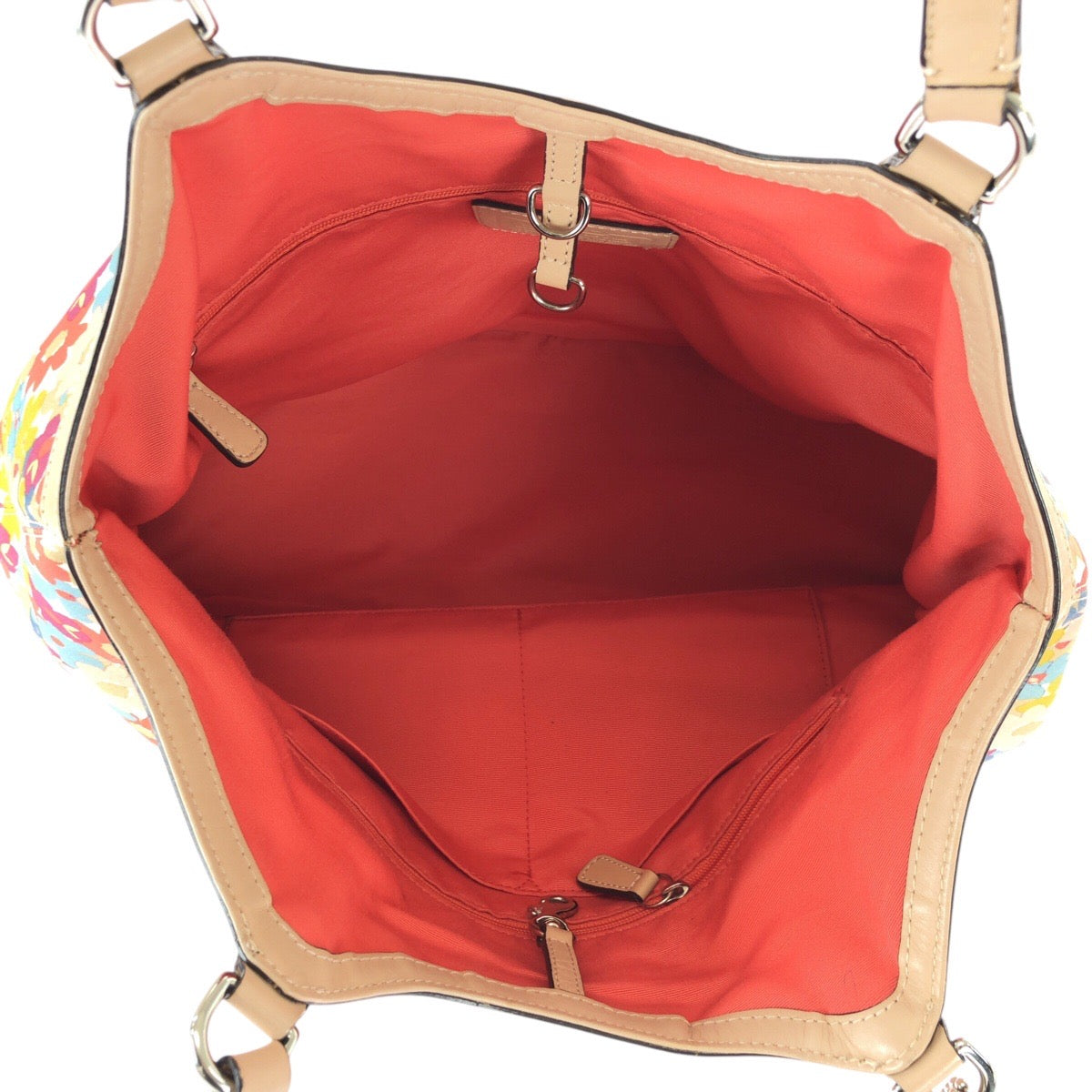 22197
COACH コーチ 花柄 ベージュ ブラウン マルチカラー ナイロン / レザー M1373-F28931 ハンドバッグ トートバッグ レディース ABP7