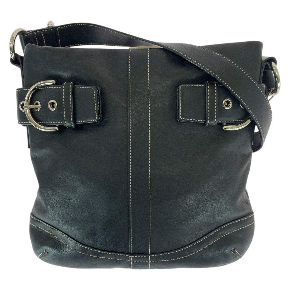 22198
COACH Soho Black Leather Silver Hardware 1452 Shoulder Bag Unisex Women's ABP7