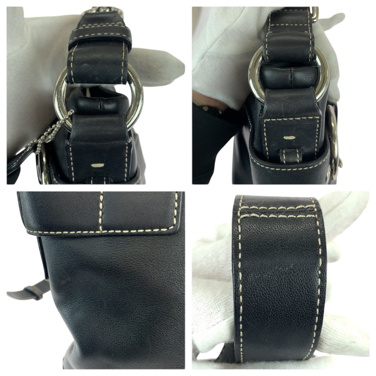 22198
COACH Soho Black Leather Silver Hardware 1452 Shoulder Bag Unisex Women's ABP7
