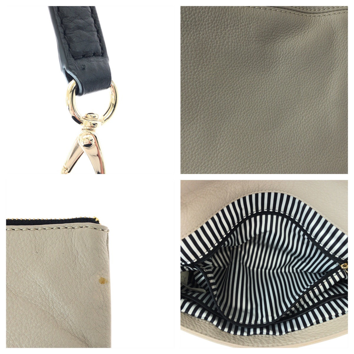 22199
Kate Spade ケイトスペード グレー シルバー金具 レザー PXRU6222 ショルダーバッグ クラッチバッグ 2WAY レディース ABP7