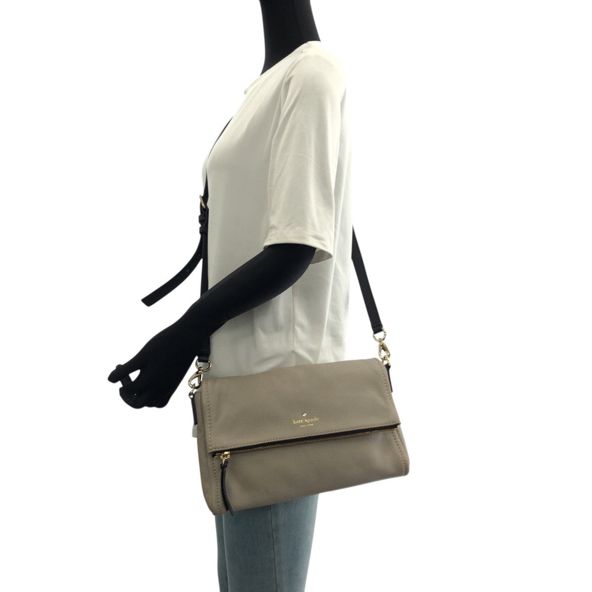 22199
Kate Spade ケイトスペード グレー シルバー金具 レザー PXRU6222 ショルダーバッグ クラッチバッグ 2WAY レディース ABP7