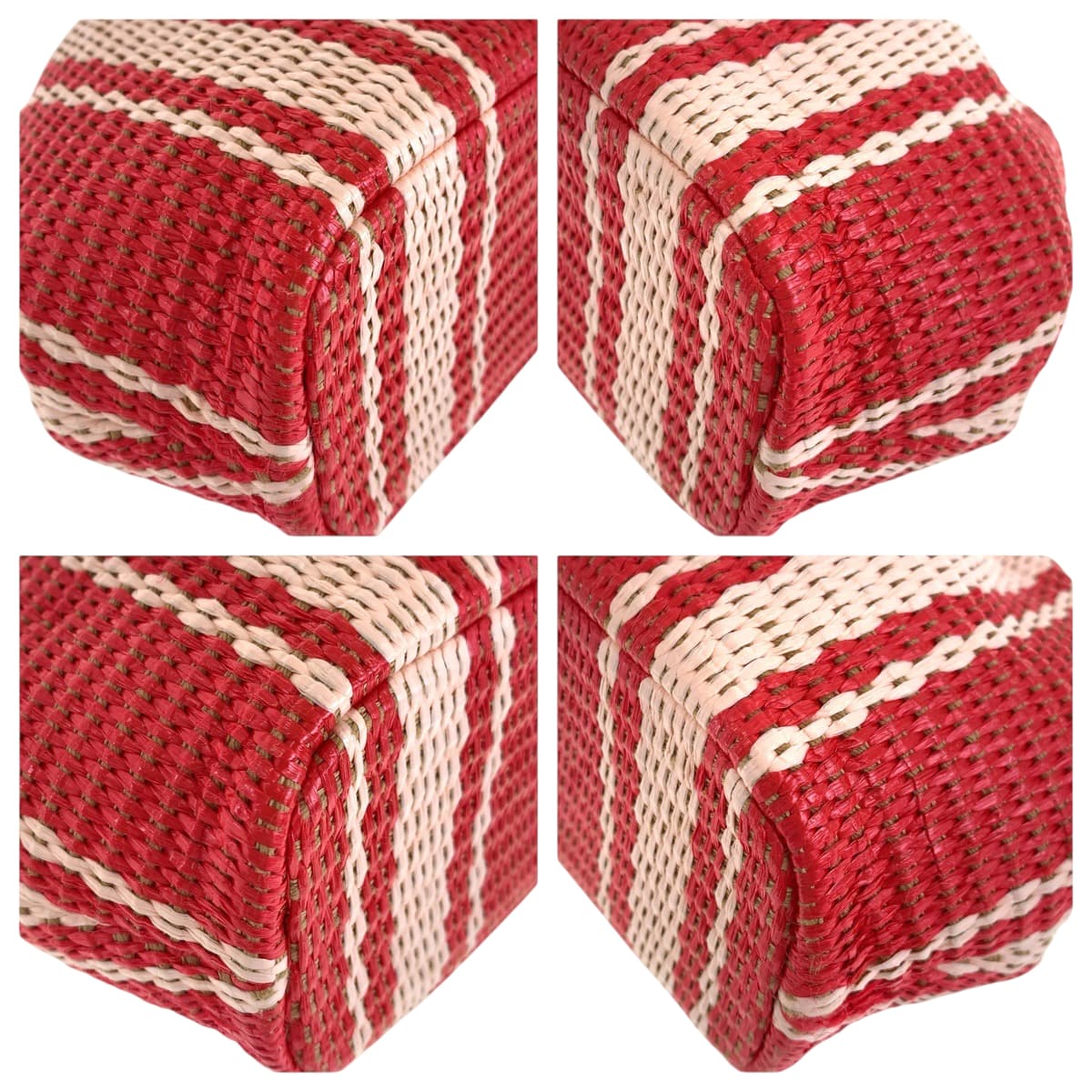 22200
Kate Spade Scrunched Beach Chair Stripe Straw Convertible Red Pink Gold Hardware Straw KB584S1008 Chain Shoulder Bag Pochette Ladies A10