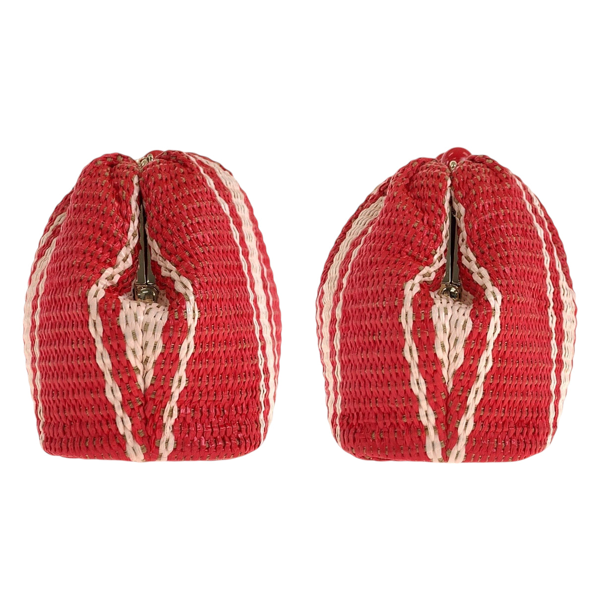 22200
Kate Spade Scrunched Beach Chair Stripe Straw Convertible Red Pink Gold Hardware Straw KB584S1008 Chain Shoulder Bag Pochette Ladies A10