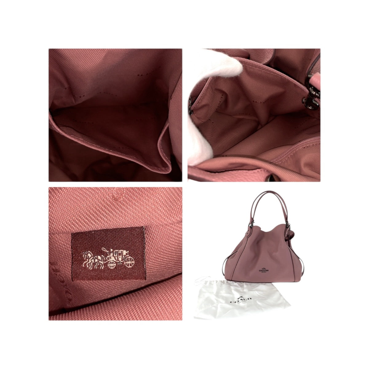 22202
COACH コーチ イーディー 28 ピンク ガンメタ金具 レザー 57124 トートバッグ ハンドバッグ ショルダーバッグ レディース ABP12