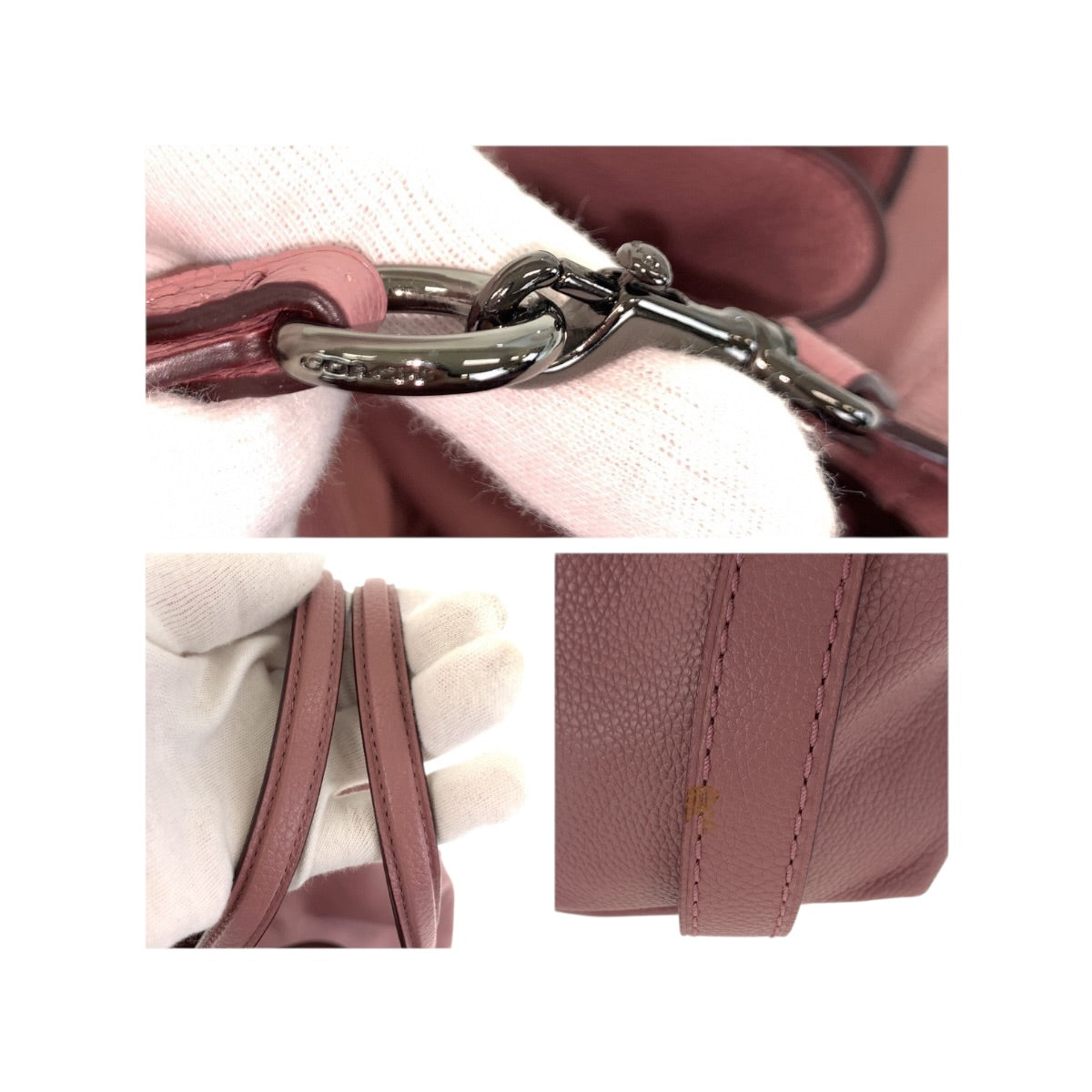 22202
COACH コーチ イーディー 28 ピンク ガンメタ金具 レザー 57124 トートバッグ ハンドバッグ ショルダーバッグ レディース ABP12