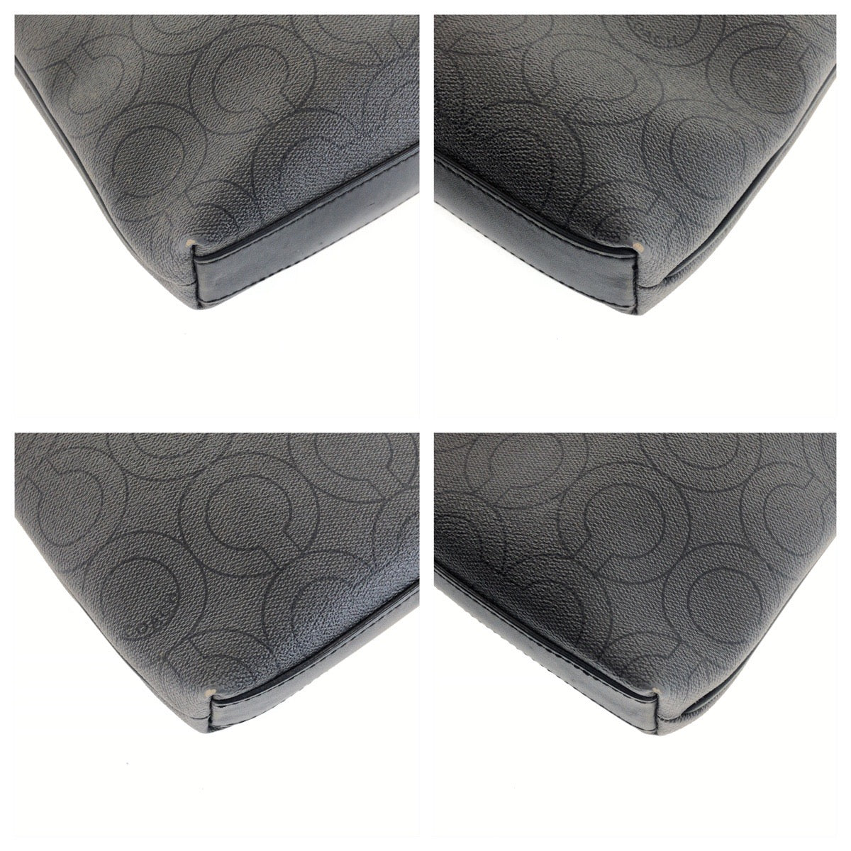 22203
COACH コーチ オプアート グレー ブラック シルバー金具 PVC / レザー 70267 ショルダーバッグ ポシェット メンズ ABP8