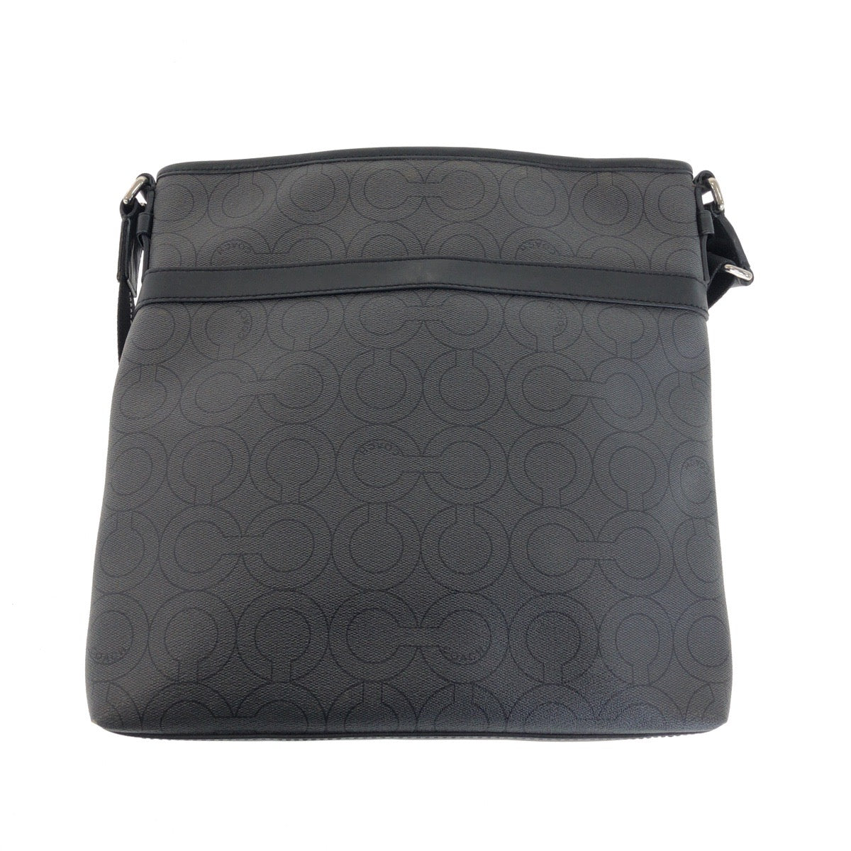 22203
COACH コーチ オプアート グレー ブラック シルバー金具 PVC / レザー 70267 ショルダーバッグ ポシェット メンズ ABP8