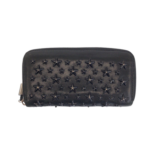 22207
JIMMY CHOO ジミーチュウ スタースタッズ ブラック 黒 シルバー金具 レザー 4BVZ0M 長財布 ロングウォレット レディース AB7