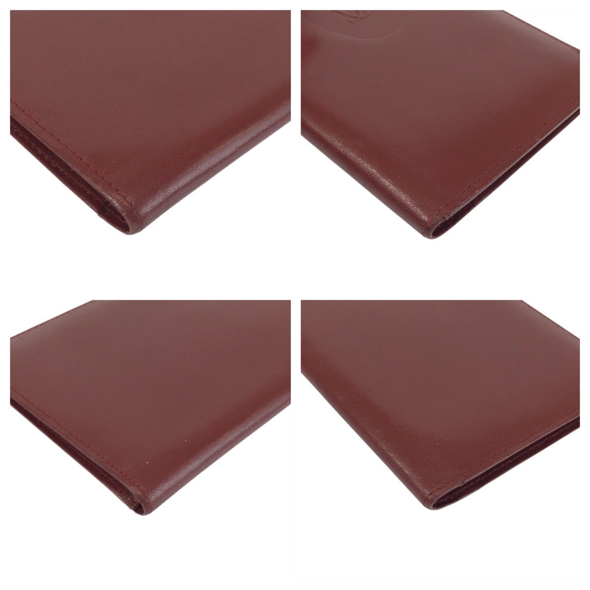 22214
CARTIER Must Line Wine Red Bordeaux Gold Hardware Leather Long Wallet Long Wallet Women's B3