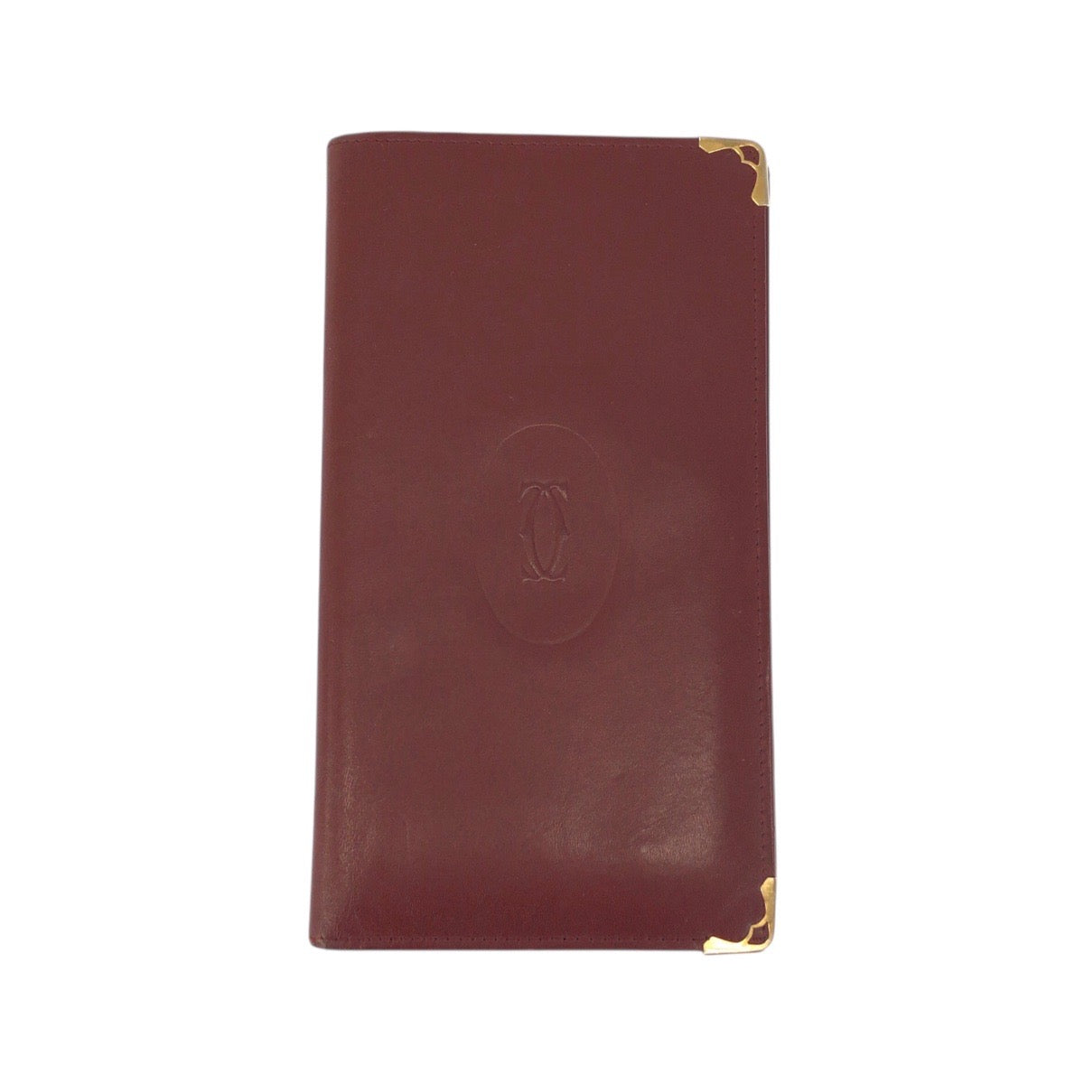 22214
CARTIER Must Line Wine Red Bordeaux Gold Hardware Leather Long Wallet Long Wallet Women's B3