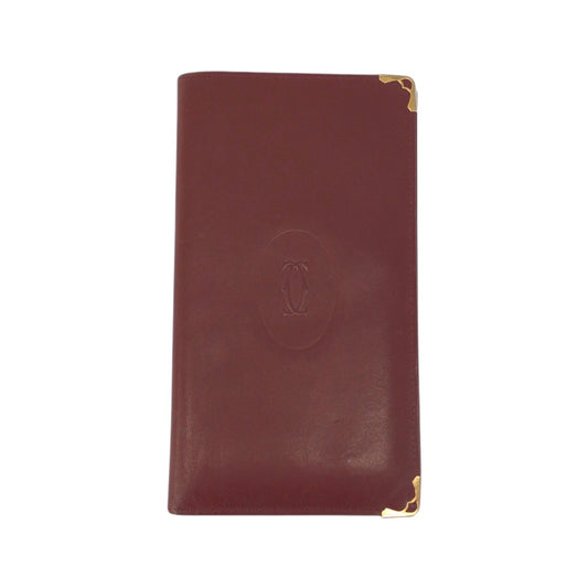 22214
CARTIER カルティエ マストライン ワインレッド ボルドー ゴールド金具 レザー 長財布 ロングウォレット レディース B3