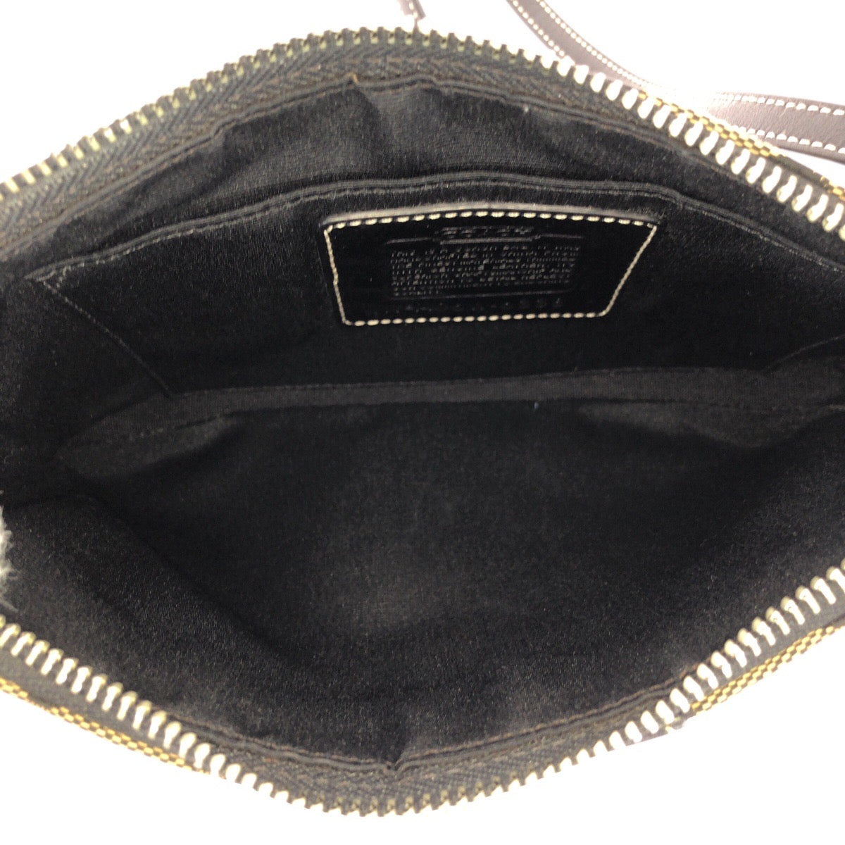 22215
COACH コーチ シグネチャー ブラック グレー シルバー金具 キャンバス / レザー A06W-6338 ショルダーバッグ ポシェット レディース AB5