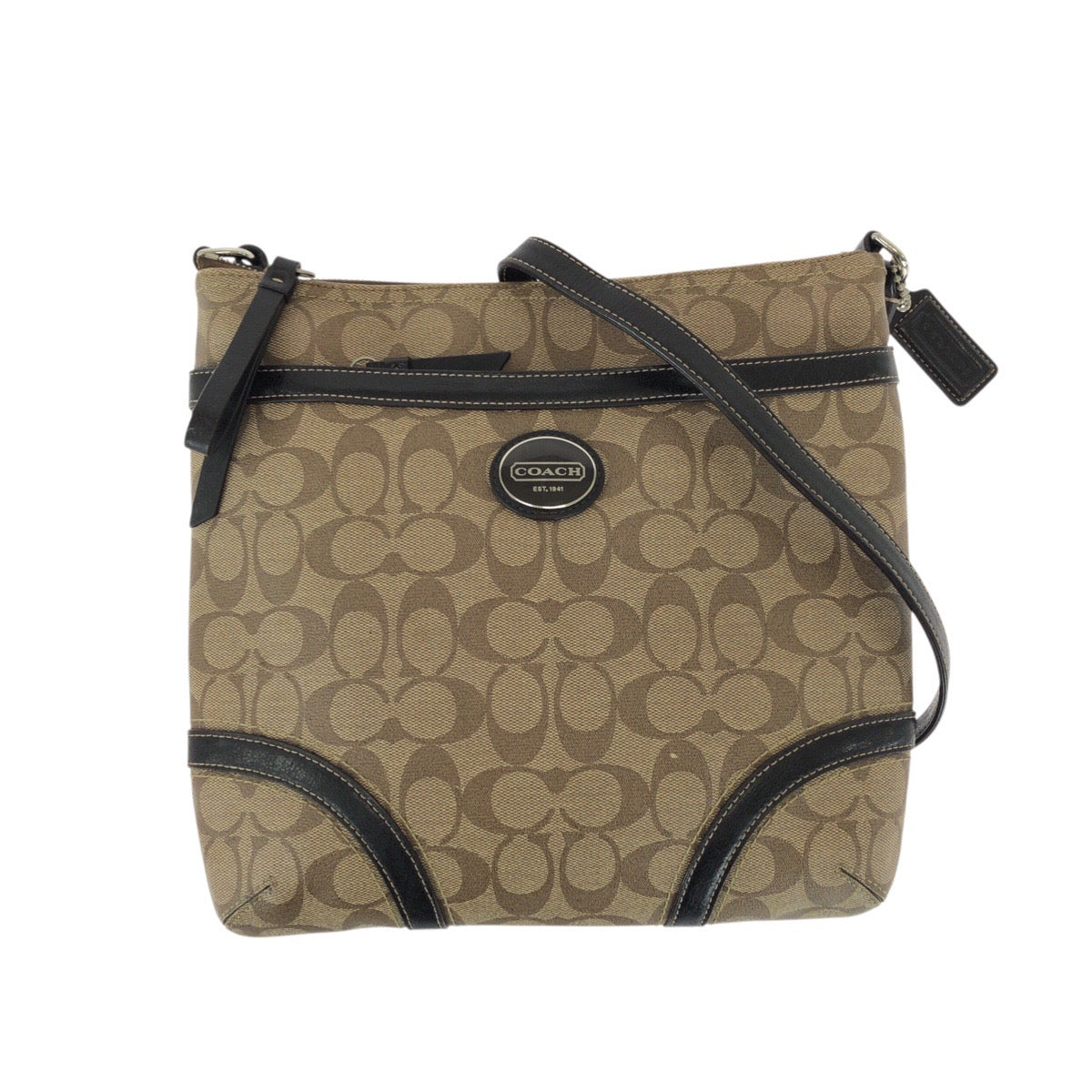 22219
COACH Signature Brown Beige Silver Hardware PVC M1194-F18926 Shoulder Bag Messenger Bag Ladies ABP8