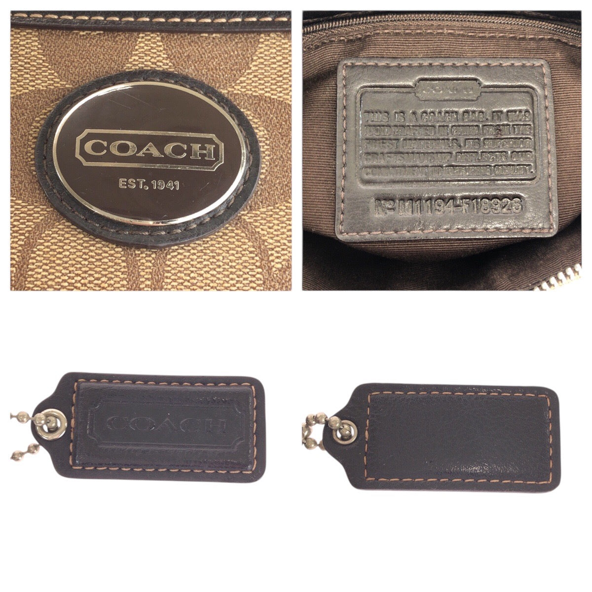 22219
COACH Signature Brown Beige Silver Hardware PVC M1194-F18926 Shoulder Bag Messenger Bag Ladies ABP8