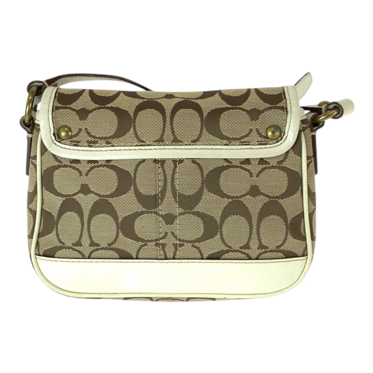 22222
COACH コーチ シグネチャー ベージュ ホワイト ゴールド金具 キャンバス / レザー 10566 ショルダーバッグ メッセンジャーバッグ レディース ABP7