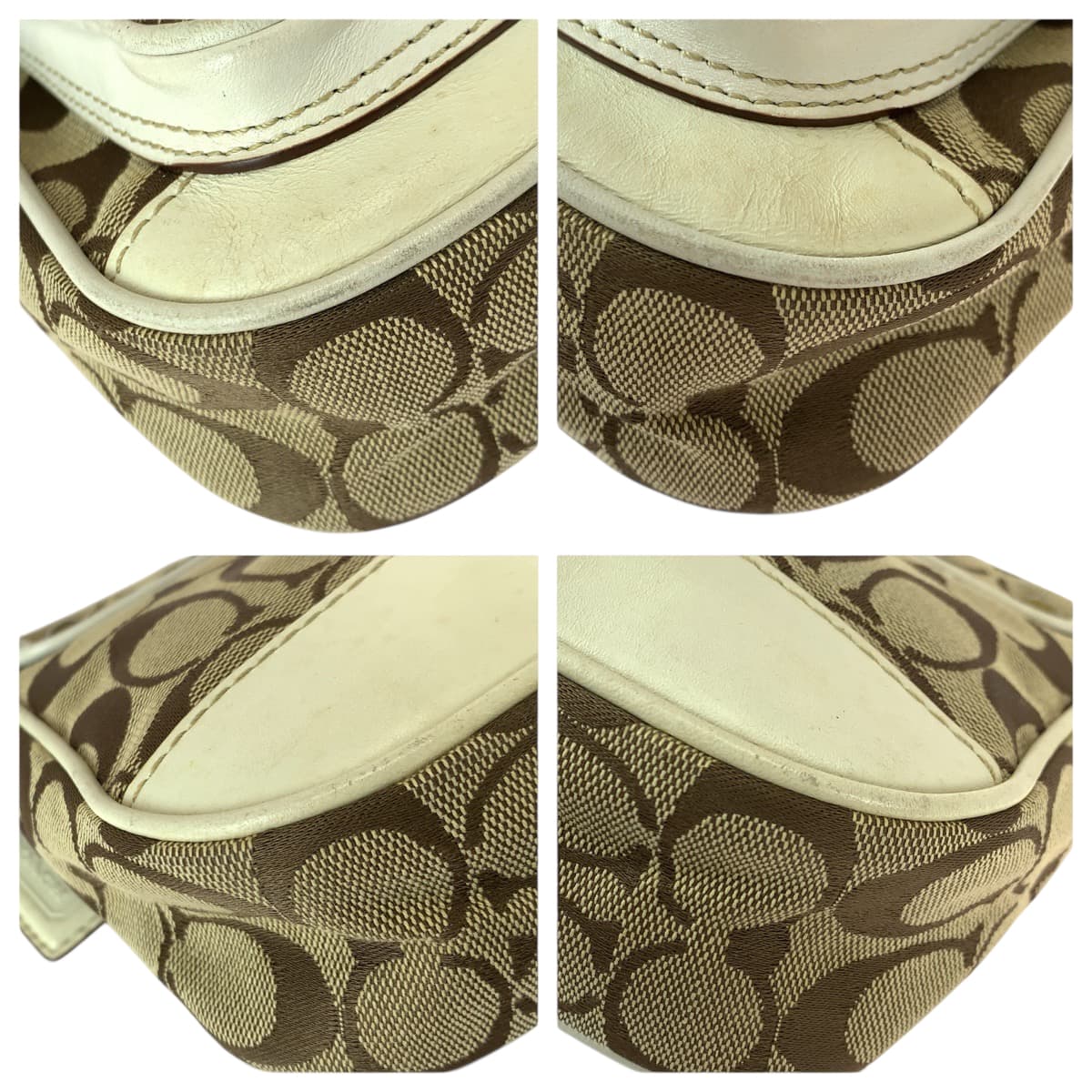 22222
COACH コーチ シグネチャー ベージュ ホワイト ゴールド金具 キャンバス / レザー 10566 ショルダーバッグ メッセンジャーバッグ レディース ABP7