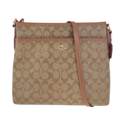 22223
COACH コーチ シグネチャー ベージュ ブラウン ゴールド金具 PVC / レザー 34938 ショルダーバッグ ポシェット レディース ABP7