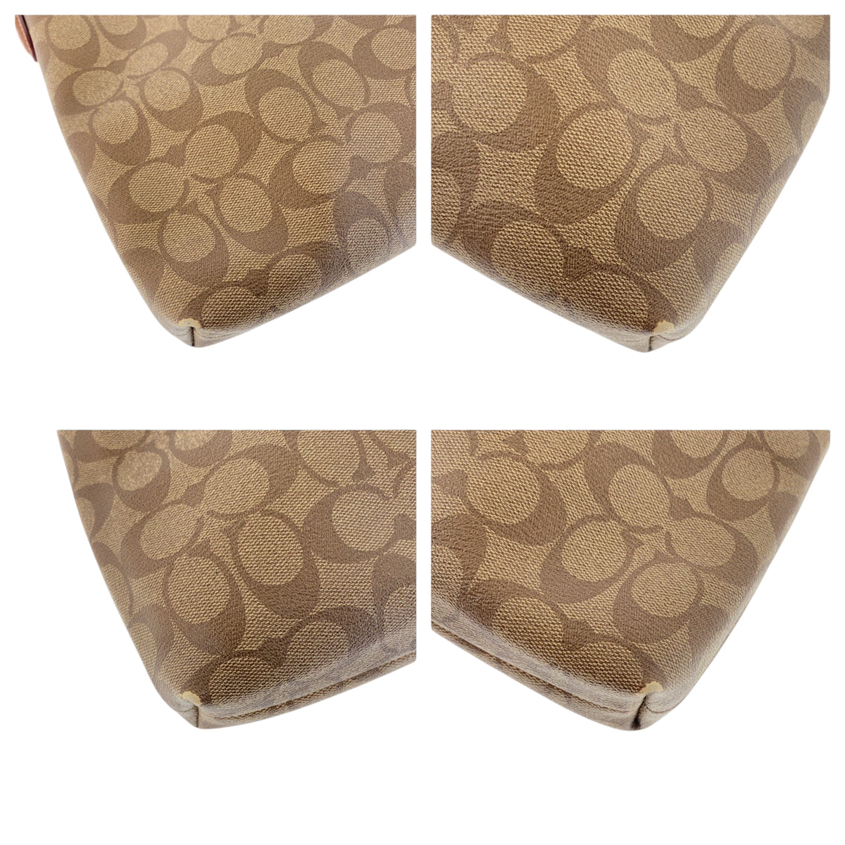 22223
COACH コーチ シグネチャー ベージュ ブラウン ゴールド金具 PVC / レザー 34938 ショルダーバッグ ポシェット レディース ABP7