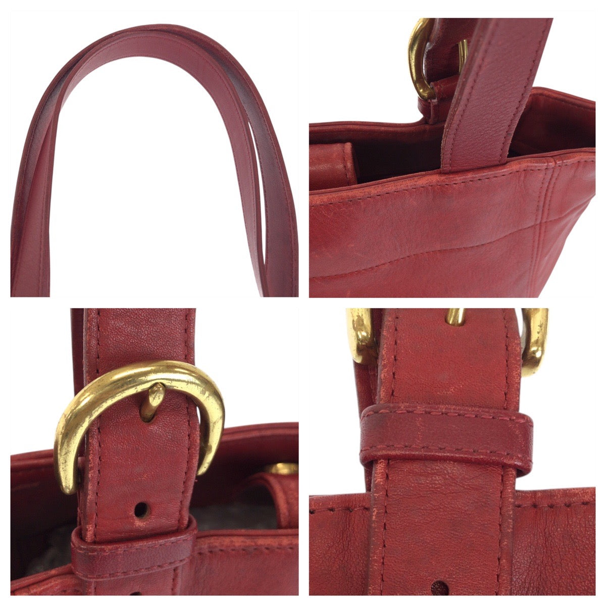 22224
COACH コーチ ヴィンテージ オールドコーチ レッド ゴールド金具 レザー 4157 トートバッグ ショルダーバッグ レディース AB7