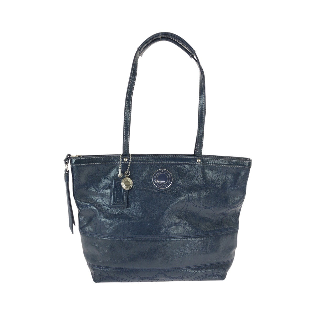 22227
COACH コーチ ビッグシグネチャー ブルー ネイビー レザー G1281-F19198 ショルダーバッグ トートバッグ レディース AB6