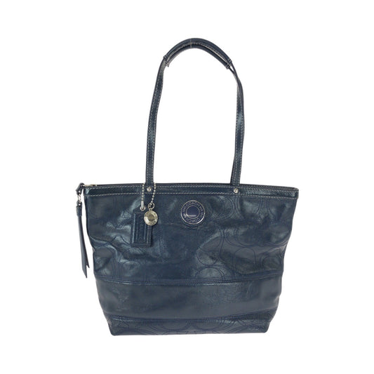22227
COACH コーチ ビッグシグネチャー ブルー ネイビー レザー G1281-F19198 ショルダーバッグ トートバッグ レディース AB6