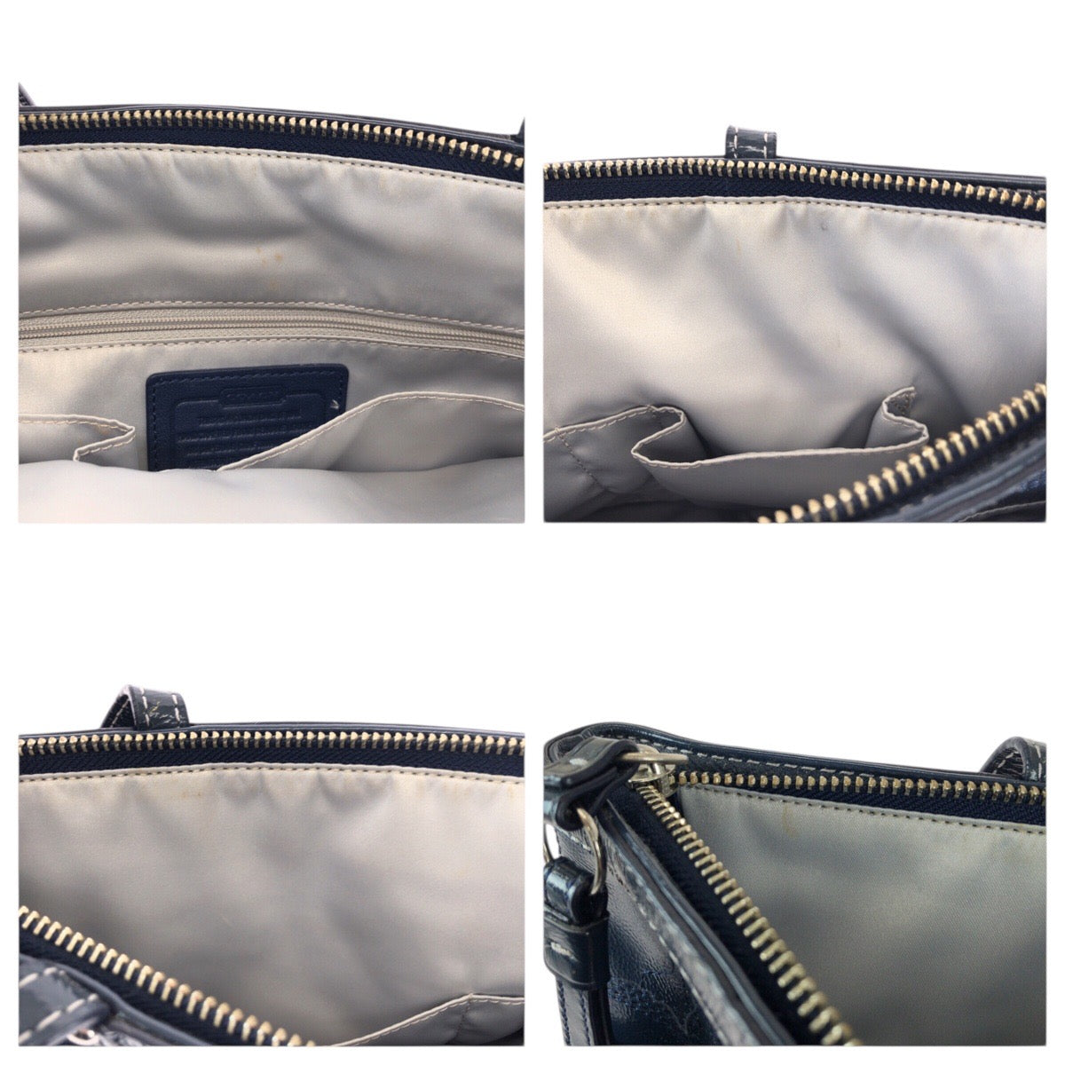 22227
COACH コーチ ビッグシグネチャー ブルー ネイビー レザー G1281-F19198 ショルダーバッグ トートバッグ レディース AB6