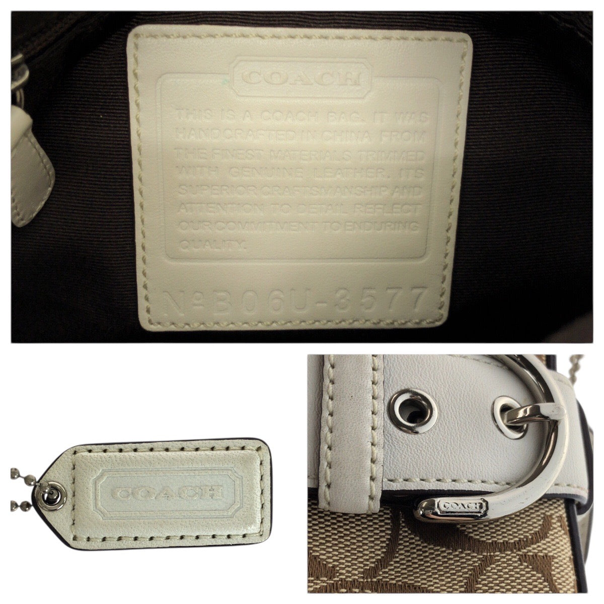 22228
COACH Signature Brown Beige White Canvas / Leather B06U-3577 Shoulder Bag Messenger Bag Women's AB6