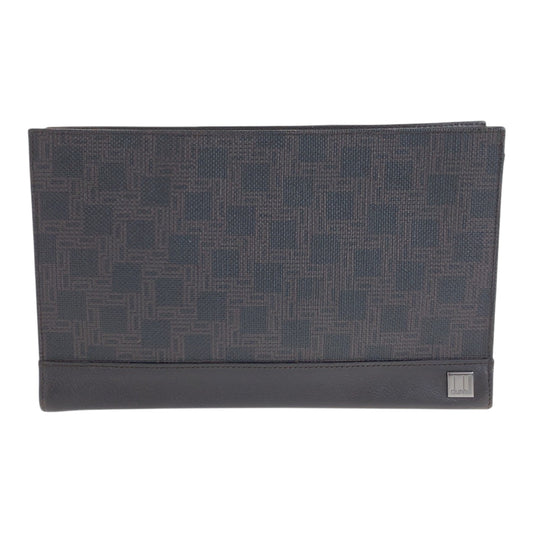 22230
Dunhill ダンヒル ダークブラウン ガンメタ金具 PVC / レザー セカンドバッグ クラッチバッグ メンズ ABP6