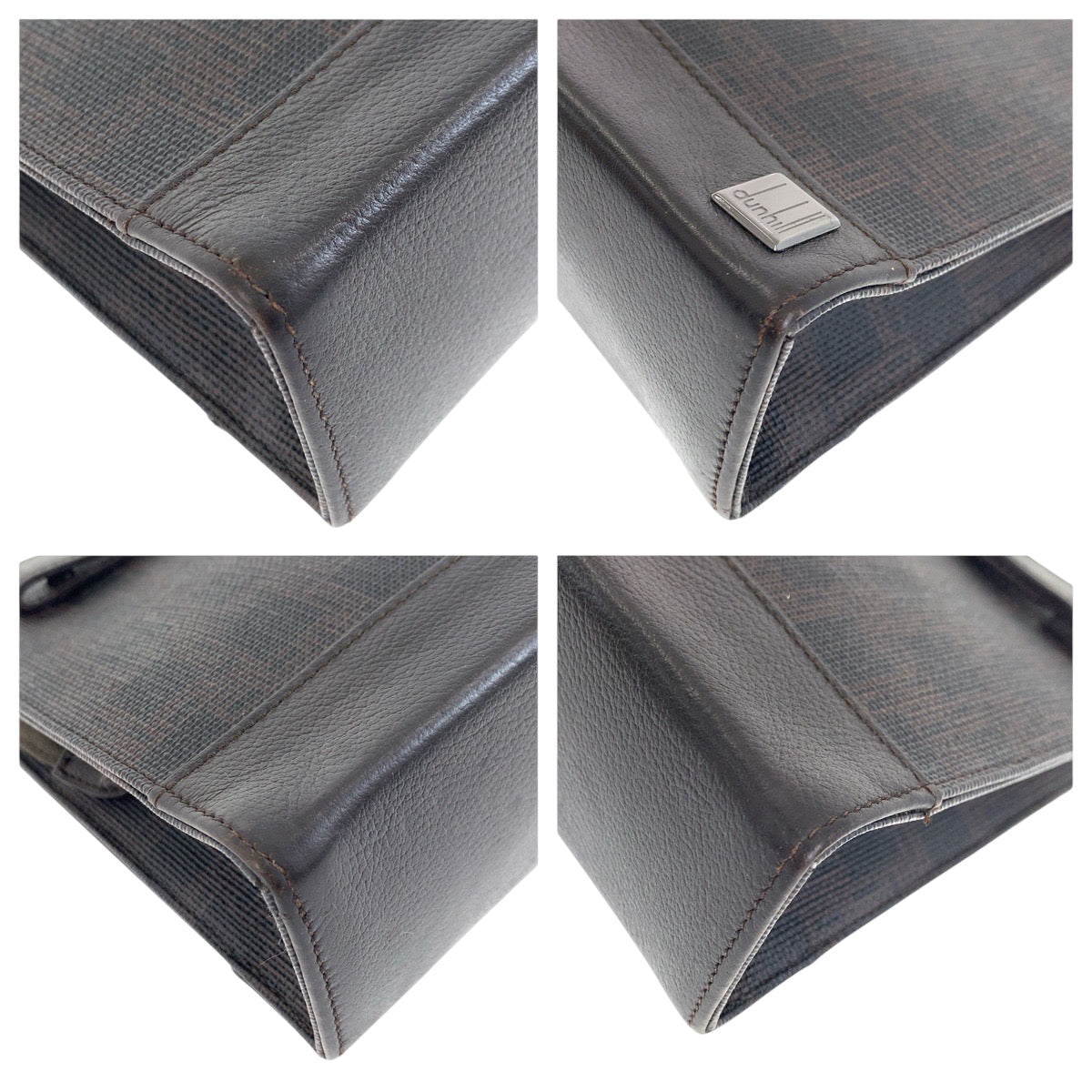 22230
Dunhill Dark Brown Gunmetal Hardware PVC / Leather Second Bag Clutch Bag Men's ABP6