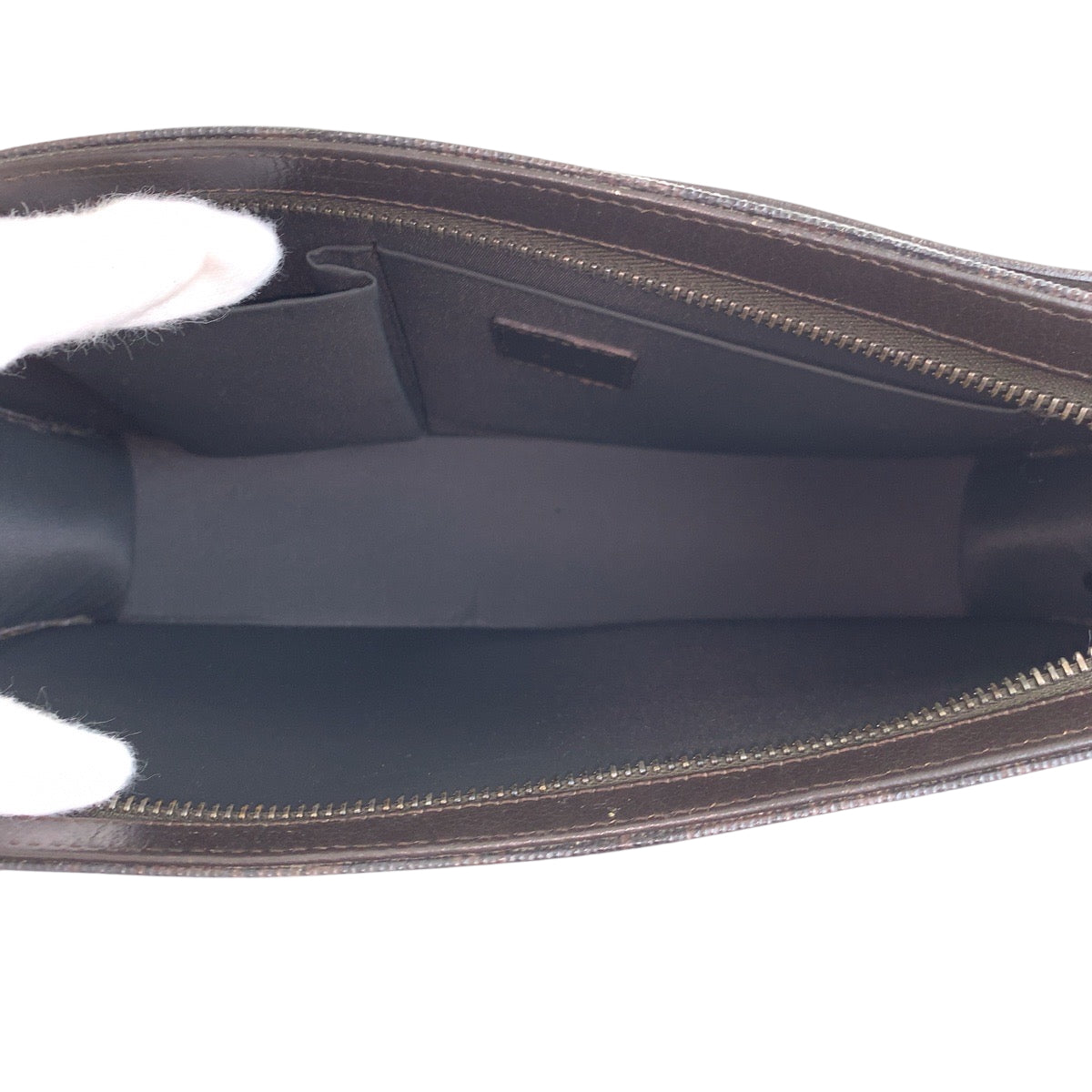 22230
Dunhill Dark Brown Gunmetal Hardware PVC / Leather Second Bag Clutch Bag Men's ABP6