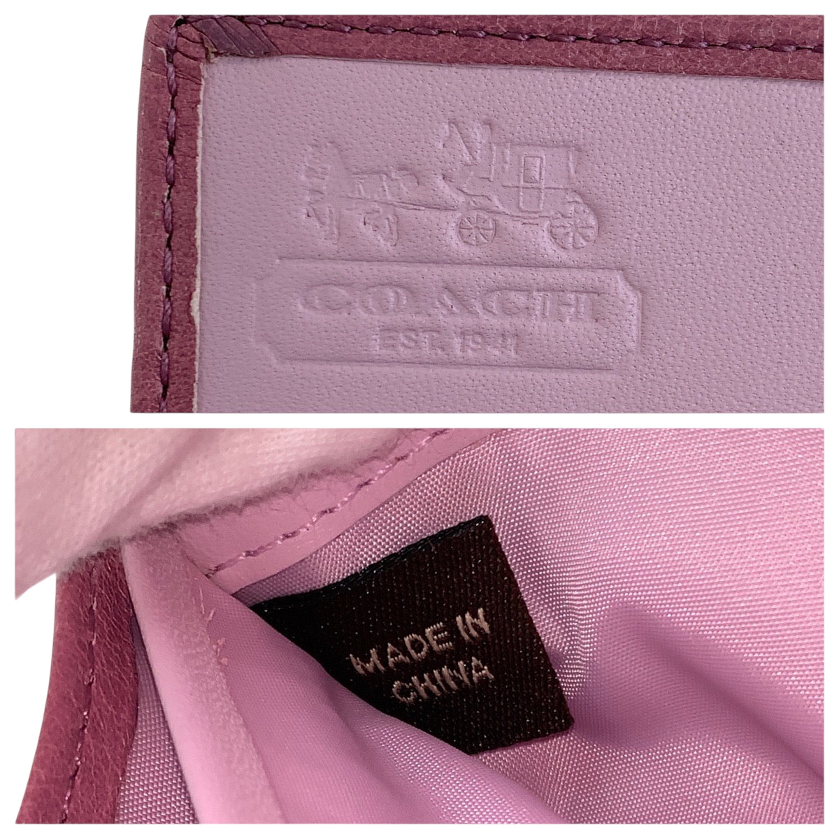 22233
COACH Signature Beige Pink Silver Hardware Canvas / Leather Long Wallet Women's ABP3