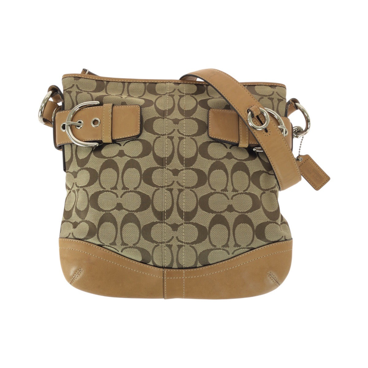 22235
COACH コーチ シグネチャー ブラウン ベージュ シルバー金具 キャンバス / レザー F0926-F03574 ショルダーバッグ メッセンジャーバッグ レディース AB6