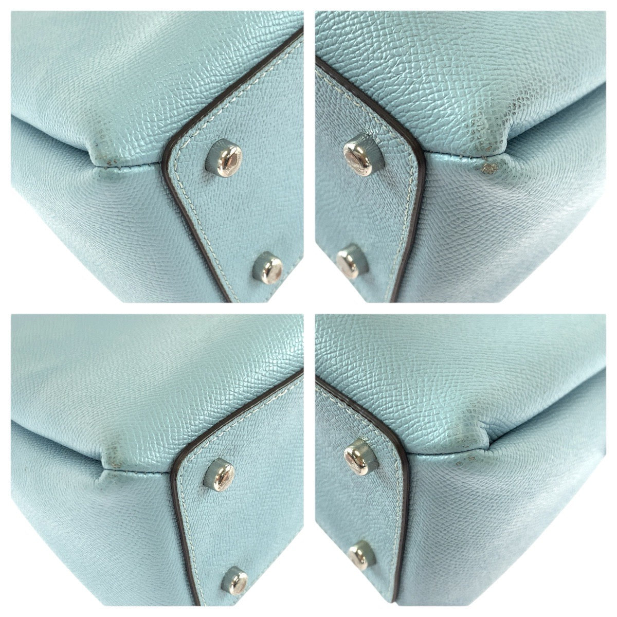 22237
COACH コーチ ミニ リリー キャリーオール ブルー ライトブルー シルバー金具 レザー 91146 ハンドバッグ レディース AB6