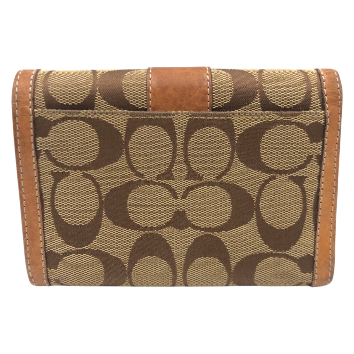 22242
COACH コーチ シグネチャー ブラウン キャンバス / レザー 二つ折り財布 折り財布 コンパクトウォレット レディース AB2