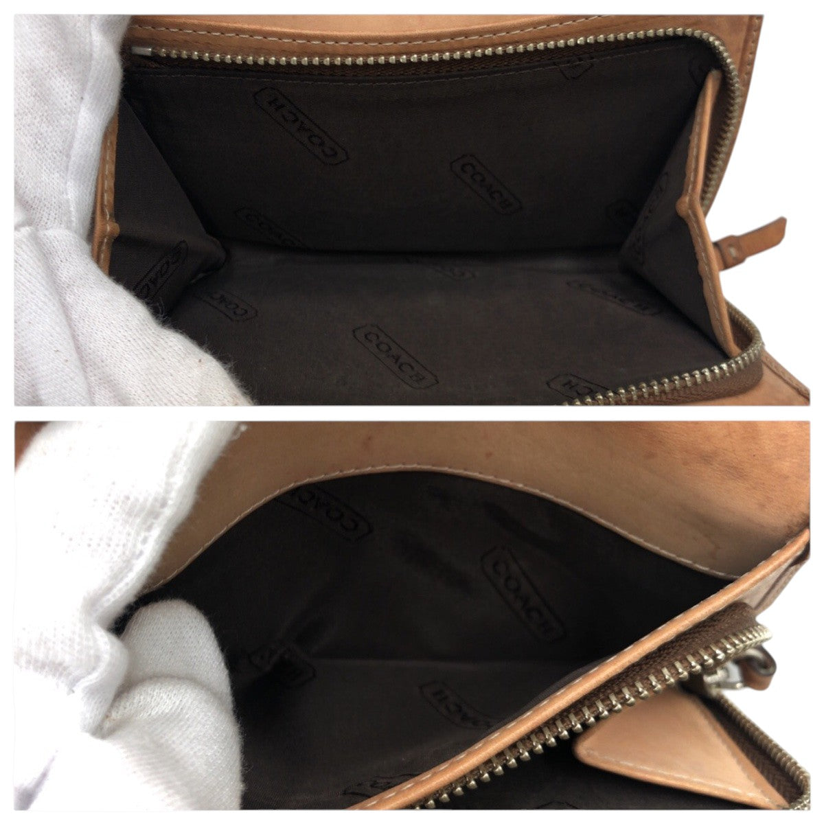 22242
COACH コーチ シグネチャー ブラウン キャンバス / レザー 二つ折り財布 折り財布 コンパクトウォレット レディース AB2