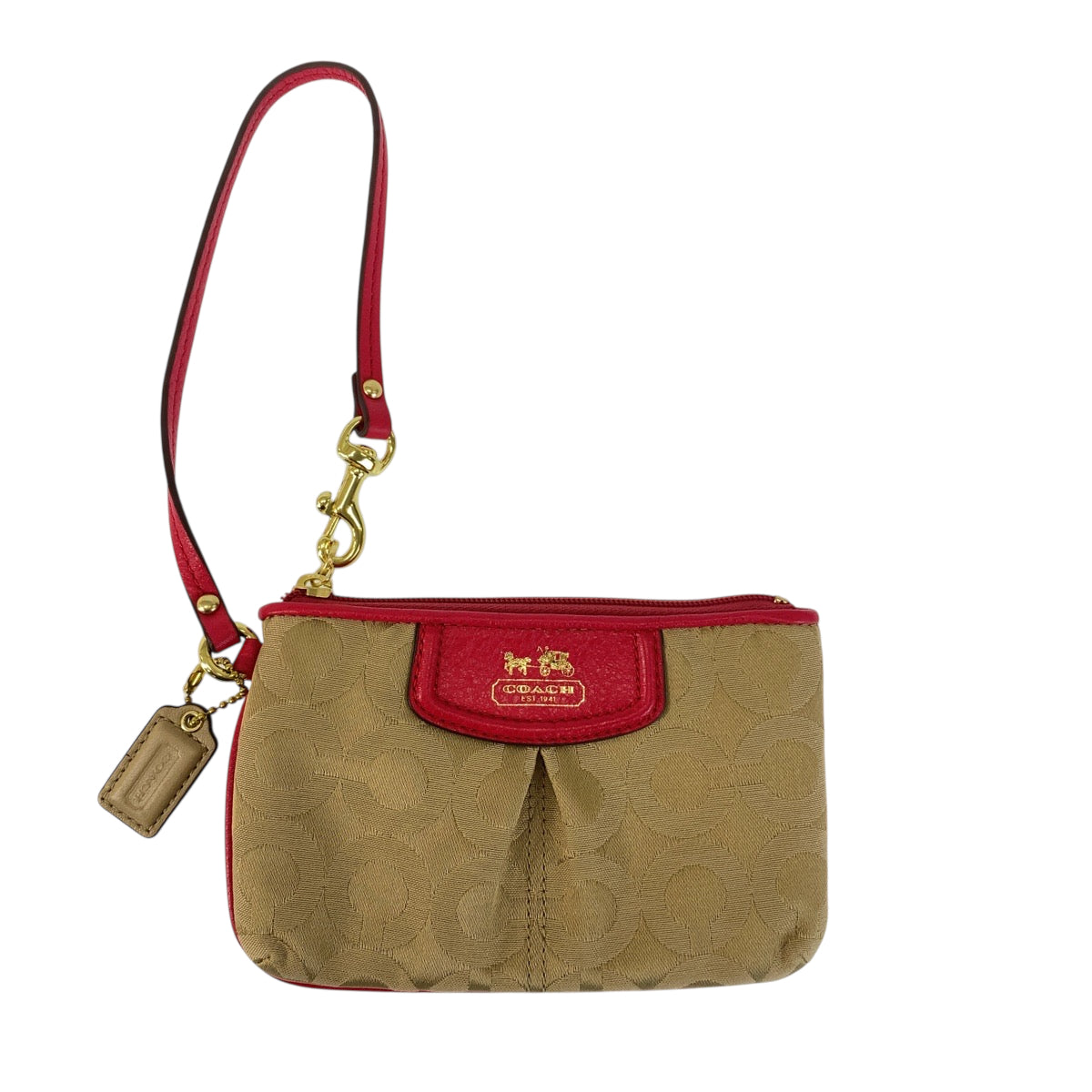 22243
COACH コーチ オプアート ベージュ ピンク ゴールド金具 キャンバス / レザー 46645 ポーチ アクセサリーポーチ レディース A2