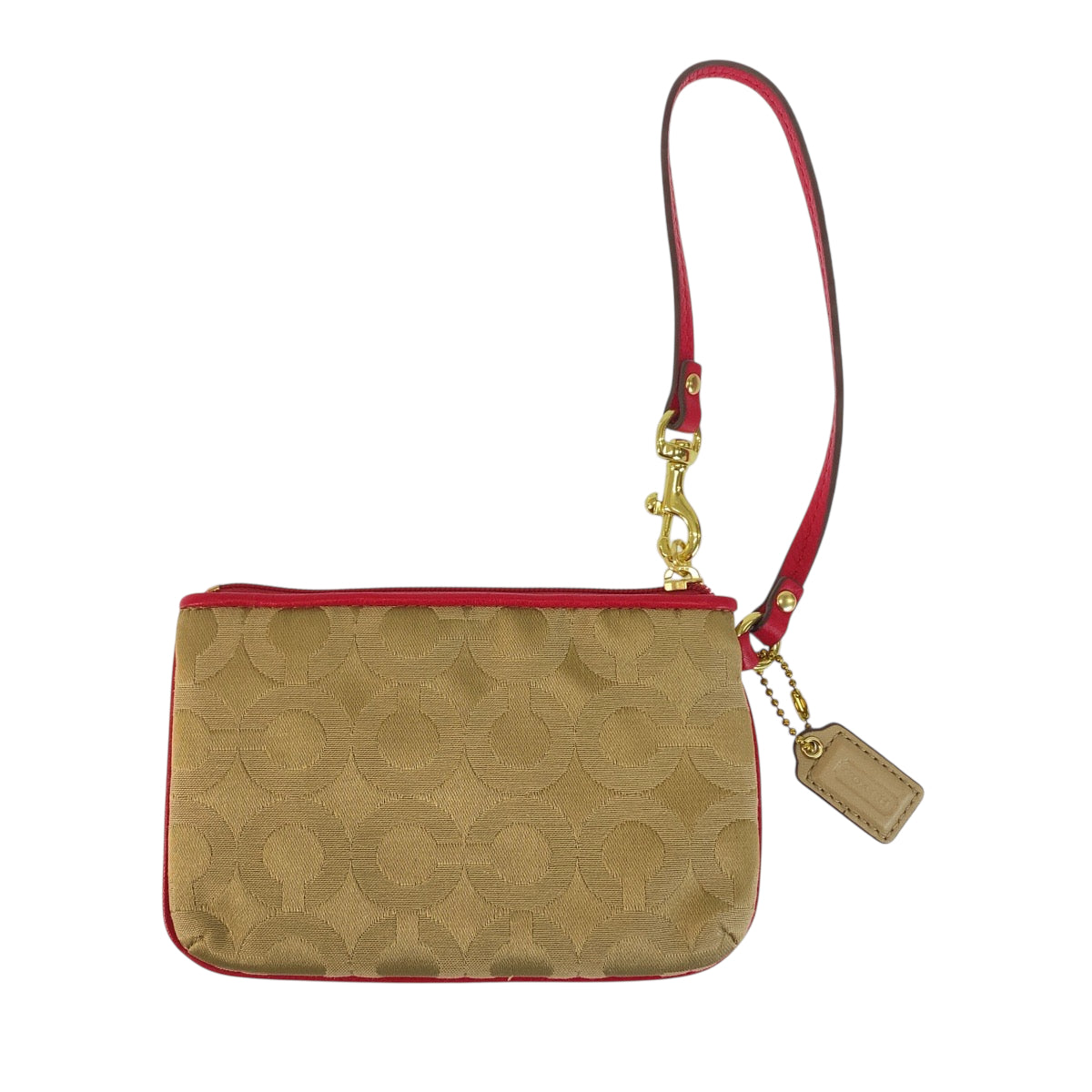 22243
COACH コーチ オプアート ベージュ ピンク ゴールド金具 キャンバス / レザー 46645 ポーチ アクセサリーポーチ レディース A2