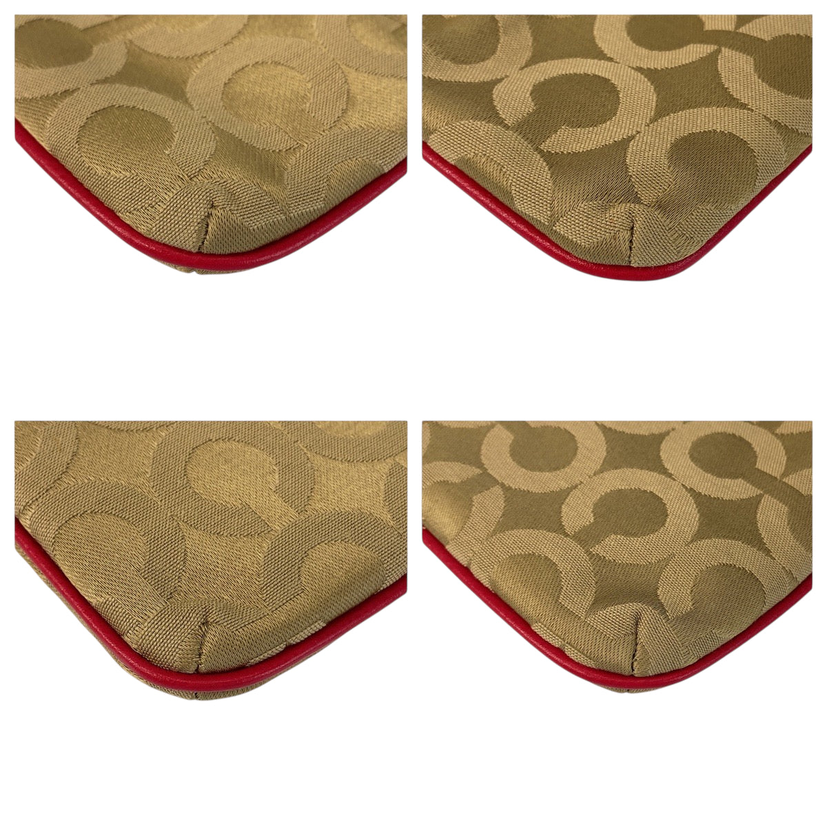 22243
COACH コーチ オプアート ベージュ ピンク ゴールド金具 キャンバス / レザー 46645 ポーチ アクセサリーポーチ レディース A2