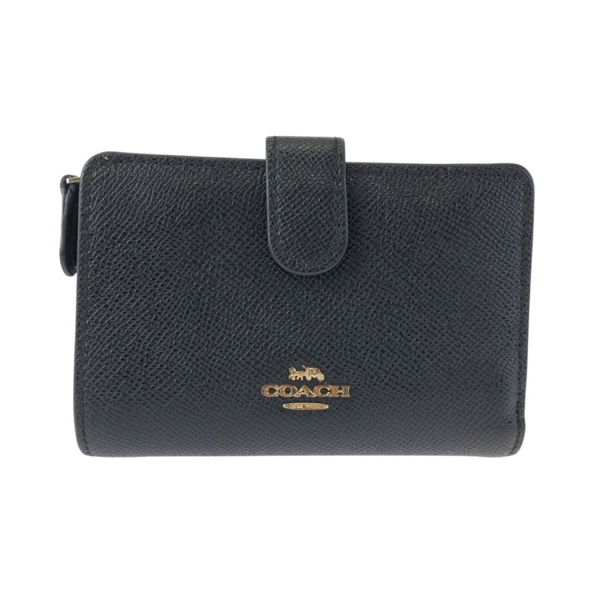 22244
COACH コーチ ブラック 黒 ゴールド金具 レザー F11484 折り財布 コンパクトウォレット レディース ABP4
