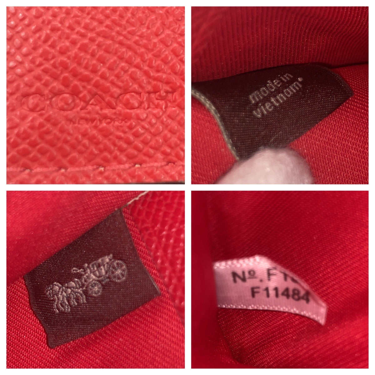 22245
COACH コーチ レッド シルバー金具 レザー F1980 折財布 コンパクトウォレット レディース ABP4