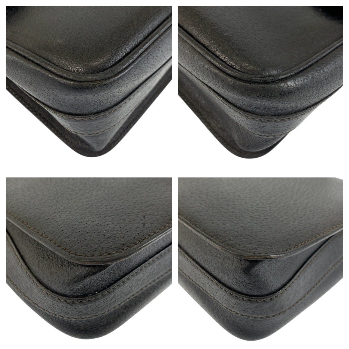 22248
GUCCI グッチ ブラック 黒 ゴールド金具 レザー / スウェード 001 406 1146 ショルダーバッグ ポシェット レディース AB18