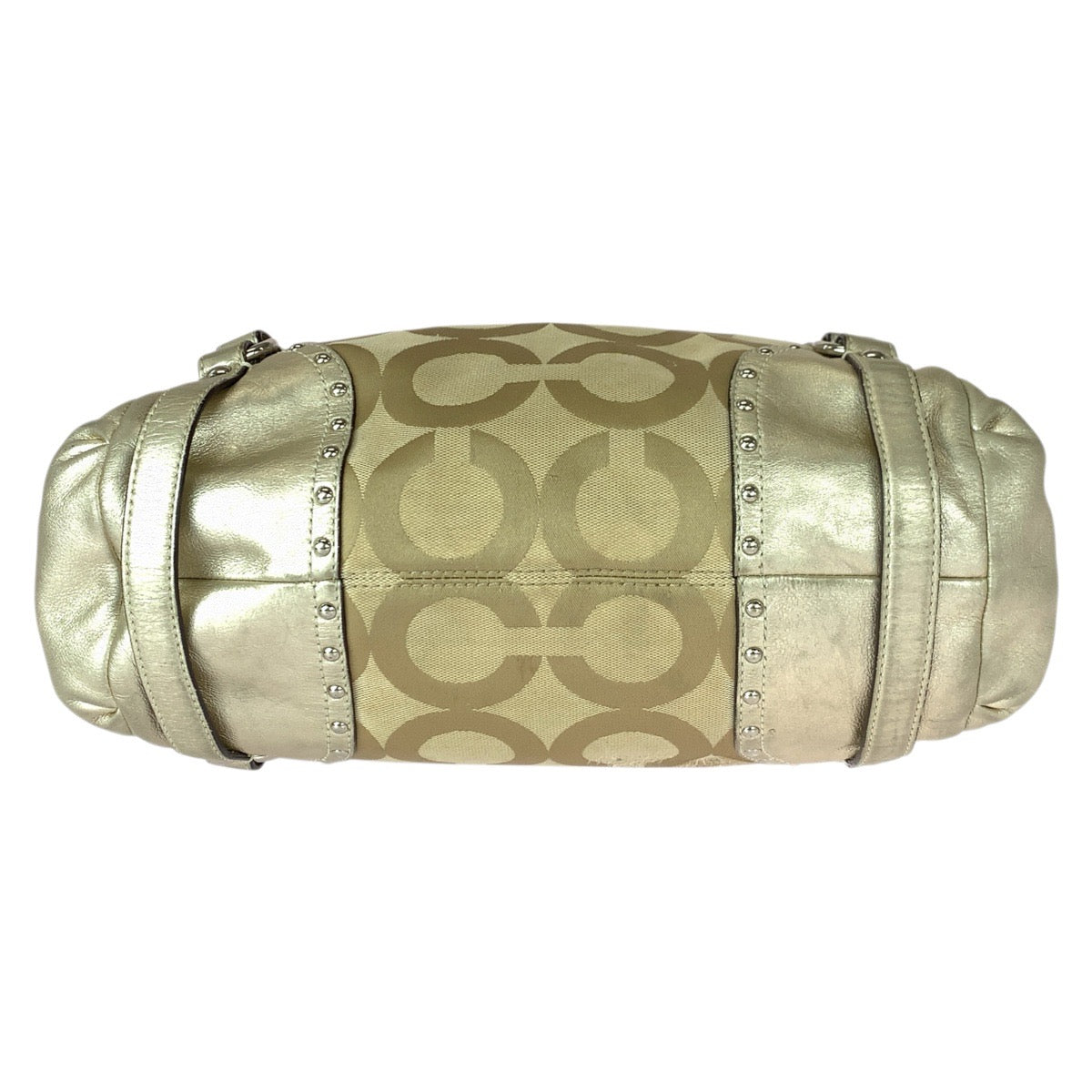 22254
COACH コーチ オプアート 2way ベージュ ゴールド シルバー金具 キャンバス / レザー 15567 トートバッグ ショルダーバッグ レディース B