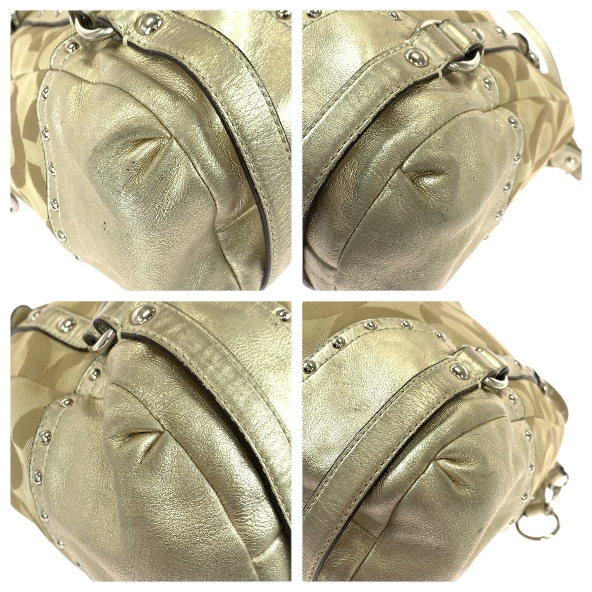 22254
COACH コーチ オプアート 2way ベージュ ゴールド シルバー金具 キャンバス / レザー 15567 トートバッグ ショルダーバッグ レディース B